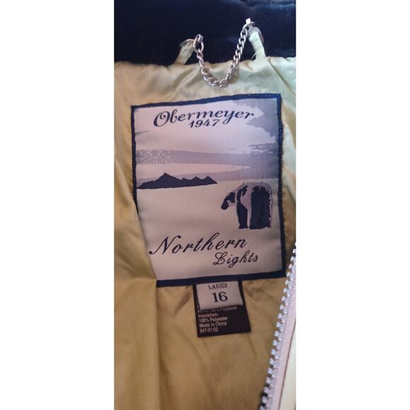 VTG Obermeyer Northern Lights Ski Parka Women's Size 16 XL Lime Puffer Coat - Picture 5 of 6